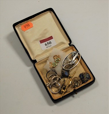 Lot 650 - A Scandinavian style silver brooch, in the...