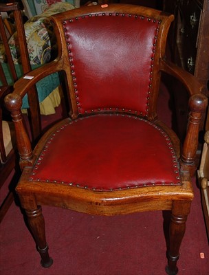 Lot 1333 - An early 20th century mahogany, red rexine...