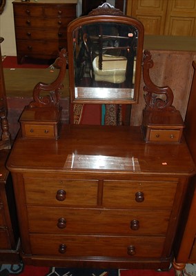 Lot 1371 - A mid-Victorian mahogany round cornered swing...