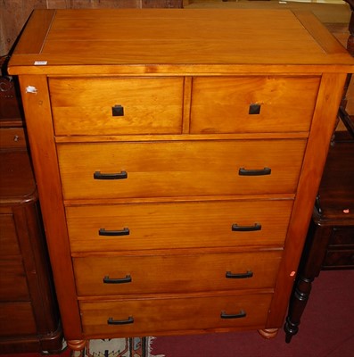 Lot 1370 - A contemporary cherrywood square front chest...