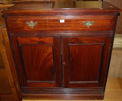 Lot 1376 - An Edwardian walnut double door side cupboard...