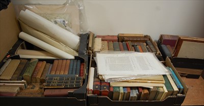 Lot 810 - Five boxes containing various leather bound...