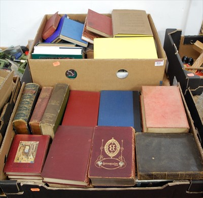 Lot 816 - Two boxes containing various leather bound and...