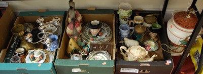 Lot 835 - Three boxes of various ceramics, glassware and...