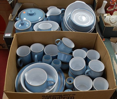 Lot 877 - A Denby blue glazed stoneware part tea and...