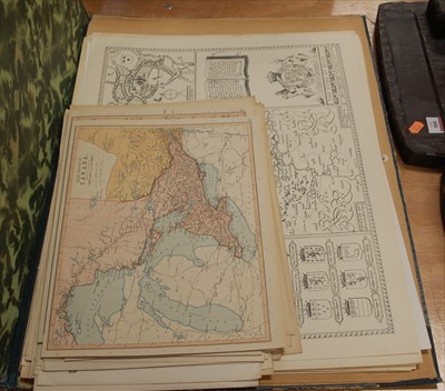 Lot 885 - A folder containing a collection of various maps