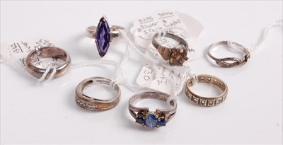 Lot 505 - A collection of silver, semi-precious and...