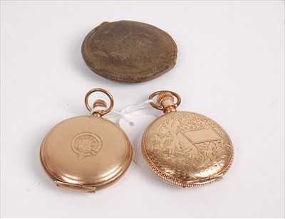 Lot 529 - An American gold plated full hunter keyless...