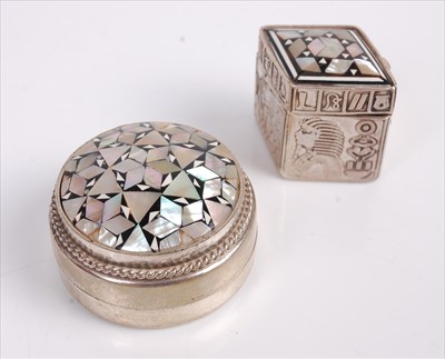 Lot 538 - An Egyptian silver and mother of pearl...