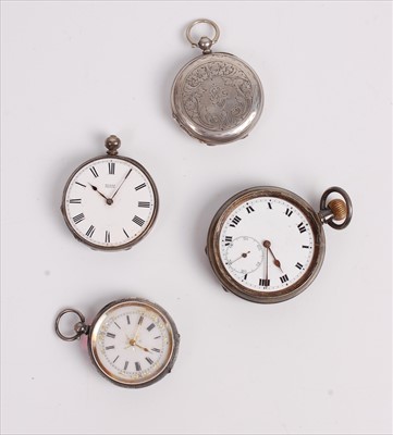 Lot 540 - Four various silver cased pocket watches, to...