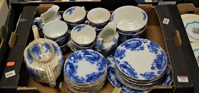 Lot 793 - A Bourne & Leigh blue & white part tea service