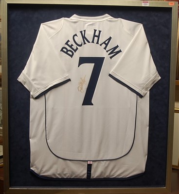 Lot 1004 - A mounted David Beckham England Home...