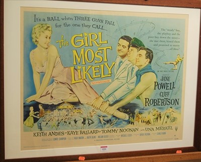 Lot 1006 - A colour film poster print for 'The Girl Most...