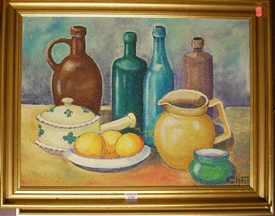 Lot 1050 - Three contemporary still life studies, oil on...