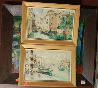 Lot 1051 - Faliez - Pair; Venetian studies, oil on canvas,...