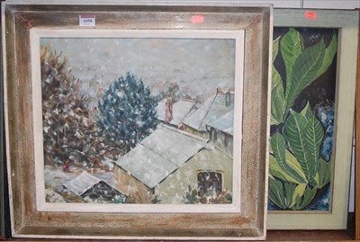 Lot 1058 - W. Burnden Evans - Snowy morning, oil on board,...