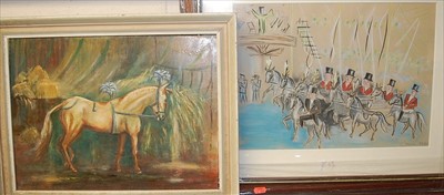 Lot 1071 - J Girgo*** - Palomino at Fossett's Circus, oil...