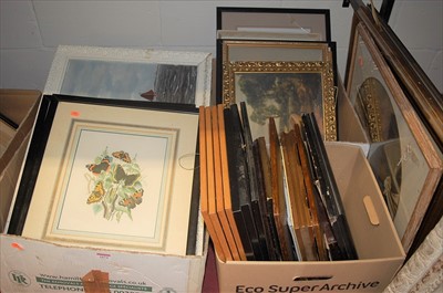 Lot 1074 - Three boxes of various mixed pictures and...