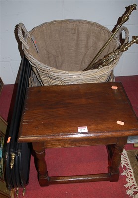 Lot 1079 - Two wicker log baskets, together with sundry...