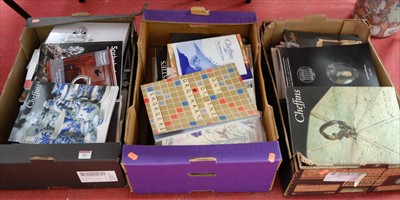 Lot 181 - Three boxes of assorted auction catalogues, to...