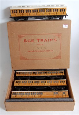 Lot 426 - Set of 4 ACE Trains LNER teak clerestory...