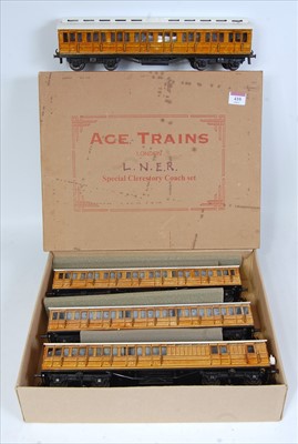 Lot 410 - ACE Trains rake of 4 LNER teak non-corridor...