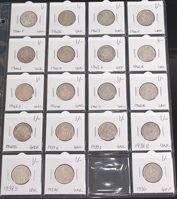 Lot 106 - Great Britain, a collection of George VI shillings to include