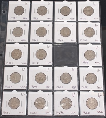 Lot 106 - Great Britain, a collection of George VI shillings to include