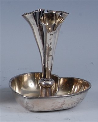 Lot 102 - An Art Nouveau silver novelty trumpet form...