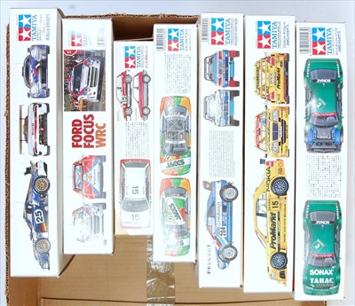 Lot 1542 - Seven various boxed as issued Tamiya 1/24...