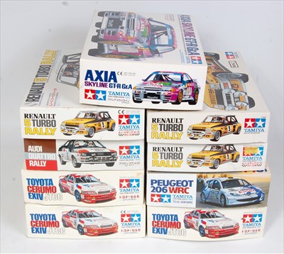 Lot 1548 - Nine various boxed Tamiya 1/24 scale Rally and...