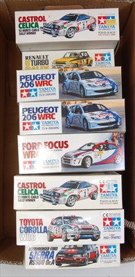 Lot 1553 - Eight various boxed as issued Tamiya 1/24...