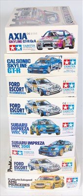 Lot 1574 - Eight various boxed as issued Tamiya mixed...