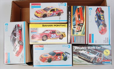 Lot 1580 - Seven various boxed Monogram 1/24 scale Stock...