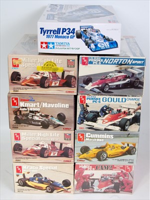 Lot 1592 - An AMT, Matchbox and Tamiya 1/25 and 1/20...