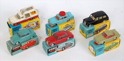 Lot 1626 - Six various boxed playworn Corgi Toy diecasts...