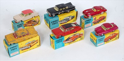 Lot 1627 - 6 various boxed and playworn Corgi Toy...