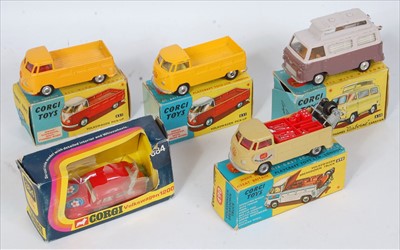 Lot 1636 - Five various boxed and playworn Corgi Toy...