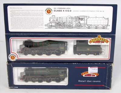 Lot 749 - 2 Bachmann BR green standard class 4MT engine...