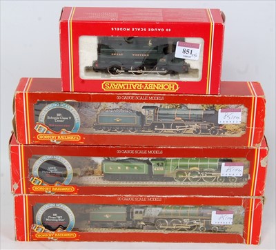 Lot 851 - 4 Hornby locomotives 0-6-0 half cab pannier...