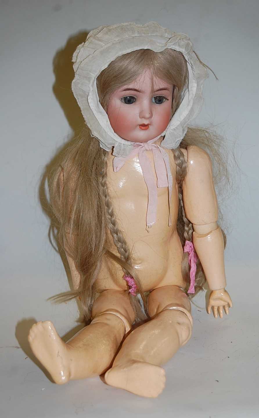 Lot 2077 - An Alt Beck & Gottshalck bisque head doll,...