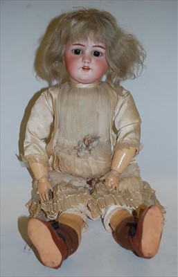 Lot 2079 - A Simon & Halbig bisque head doll, having...
