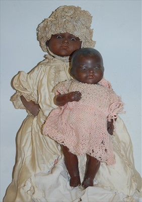 Lot 2082 - An Armand Marseille bisque head black doll,...