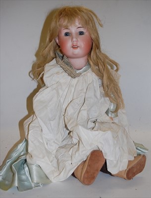 Lot 2120 - A William Goebel bisque head doll, having...