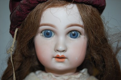 Lot 2126 - A French bisque head doll, unmarked but...