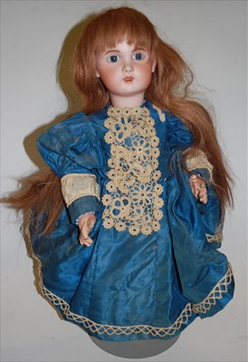 Lot 2131 - A French bisque head doll, unmarked but...