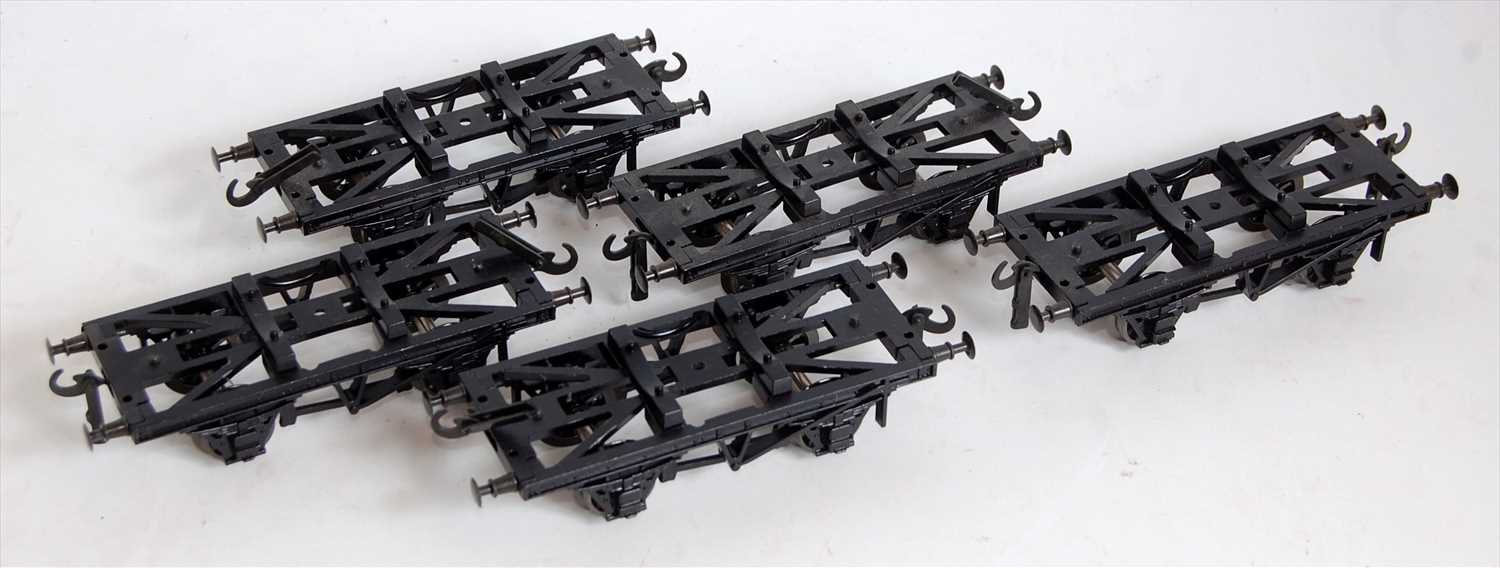 Lot 503 - Five ACE Trains chassis for tank wagons, dusty...