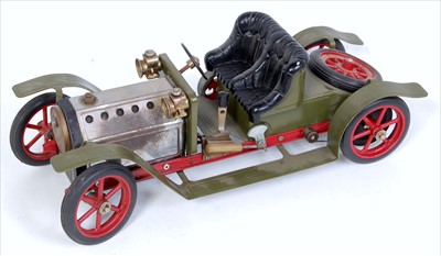 Lot 23 - A Mamod SR1A military green and red steam...