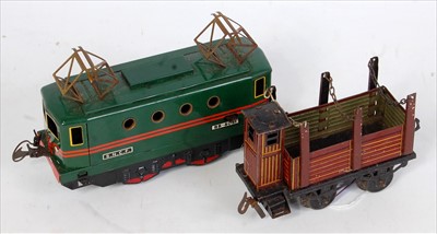 Lot 534 - French Hornby 0-4-0 clockwork "electric" loco...