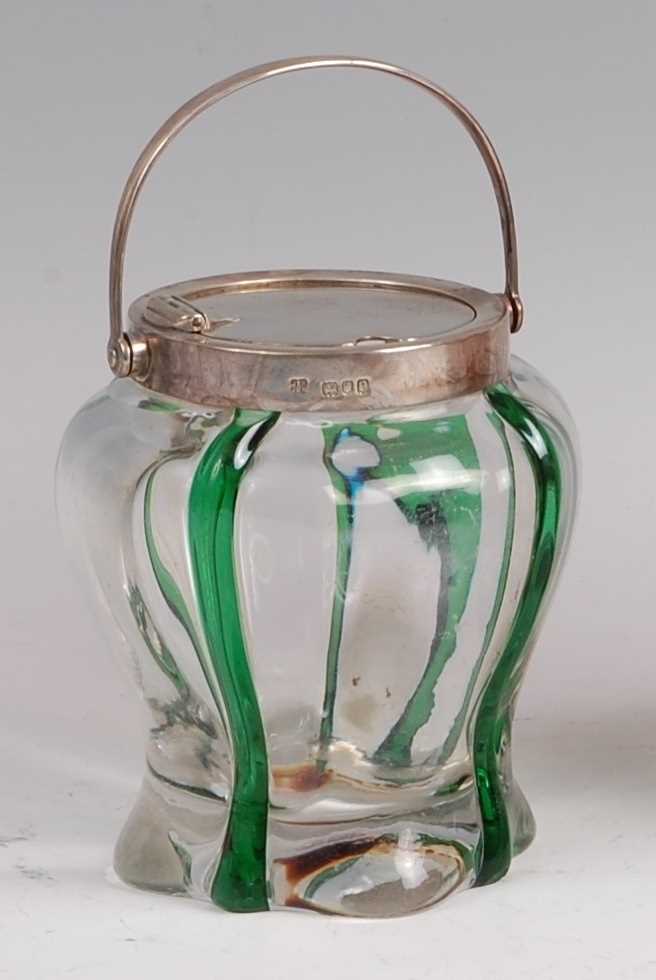 Lot 90 - An Art Nouveau silver mounted and heavy glass...